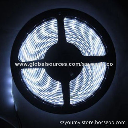 5m 3014 Superbright 60-LED/m Cool White Water-resistant LED Strip Light, 12V DC Voltage